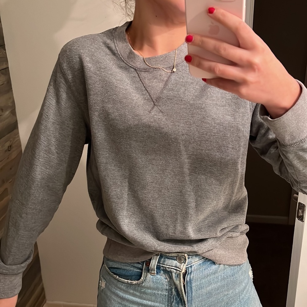 Gray crew neck